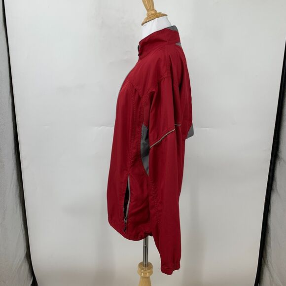 Brooks Running Jacket Women M Medium Red Zip Up Vented Back Athletic Windbreaker - Picture 4 of 12